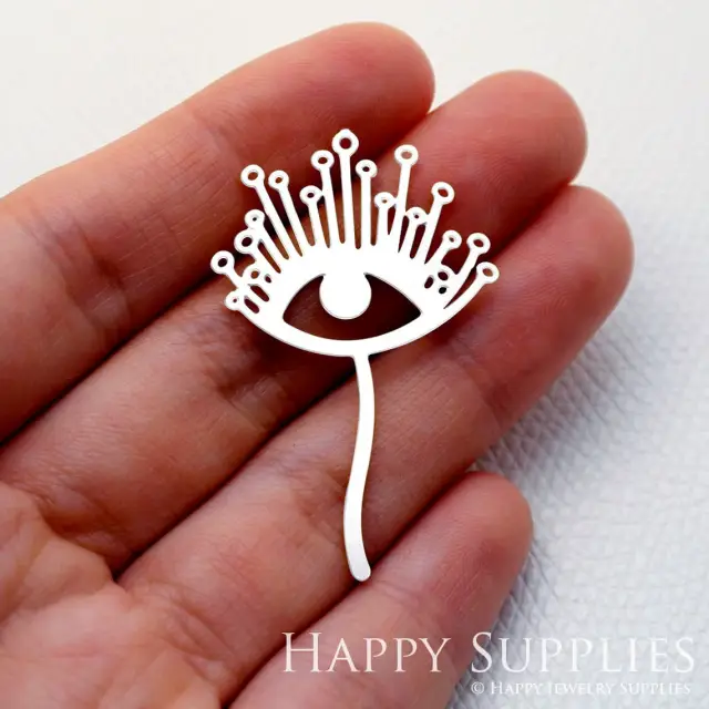 Stainless Steel Jewelry Charms, Flower Dandelion Stainless Steel Earring Charms, Stainless Steel Silver Jewelry Pendants, Stainless Steel Silver Jewelry Findings, Stainless Steel Pendants Jewelry Wholesale (SSD1649)
