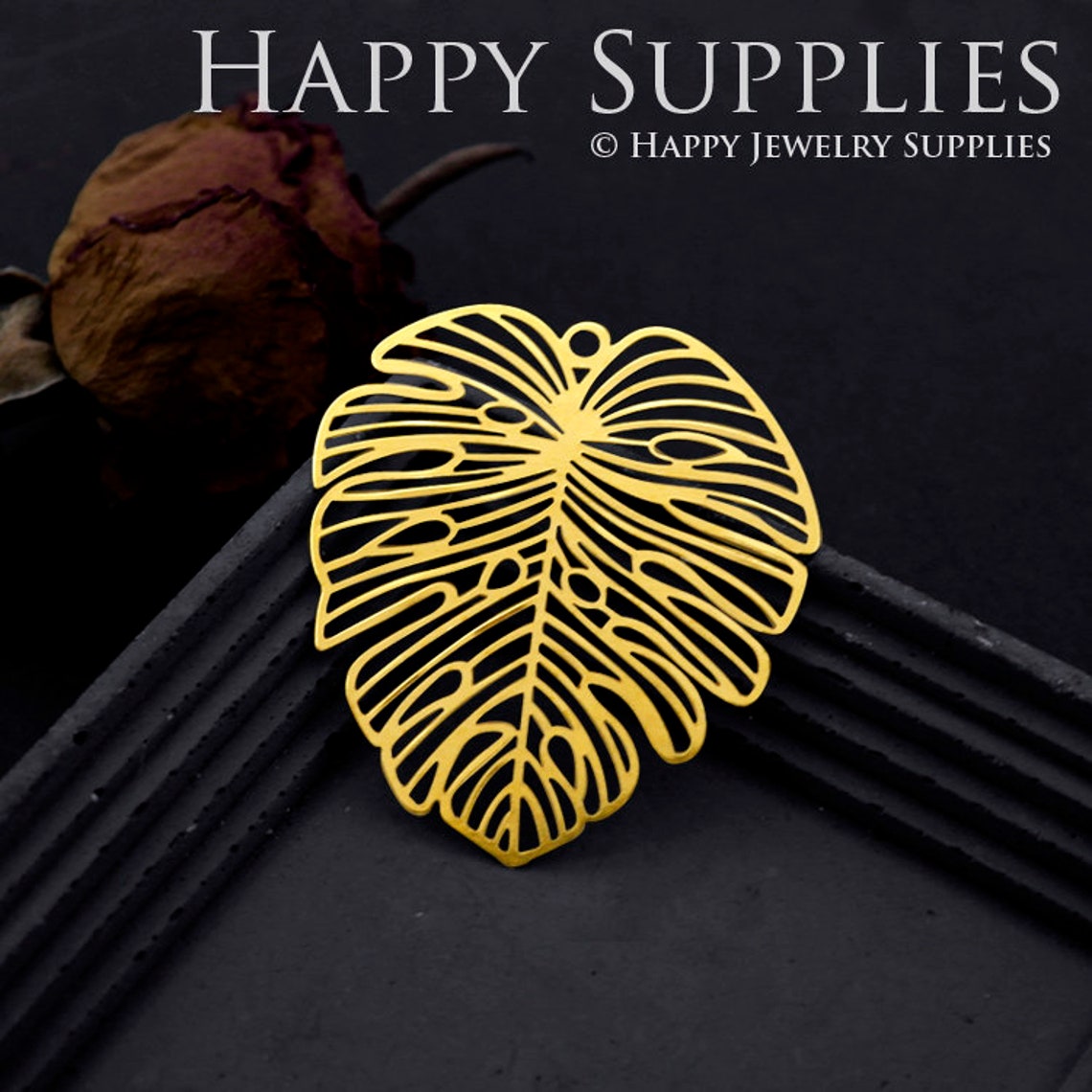 4pcs Brass Jewelry Charms, Monstera Leaf Raw Brass Earring Charms, Brass Jewelry Pendants, Raw Brass Jewelry Findings, Brass Pendants Jewelry Wholesale (NZG137)