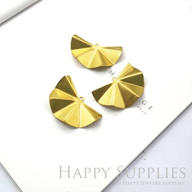 Brass Jewelry Charms, Fan Raw Brass Earring Charms, Brass Jewelry Pendants, Raw Brass Jewelry Findings, Brass Pendants Jewelry Wholesale (NZG150)