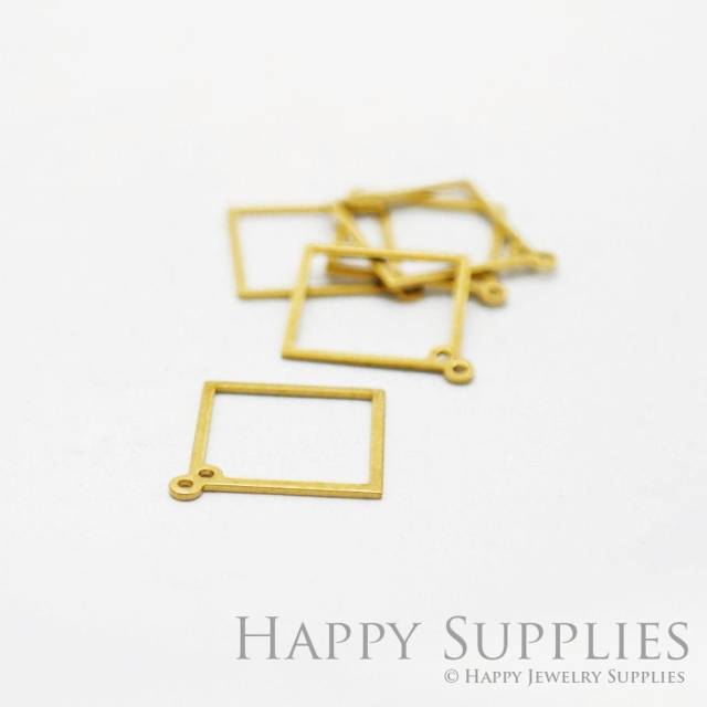Brass Jewelry Charms,   Square Raw Brass Earring Charms, Brass Jewelry Pendants, Raw Brass Jewelry Findings, Brass Pendants Jewelry Wholesale (NZG76)