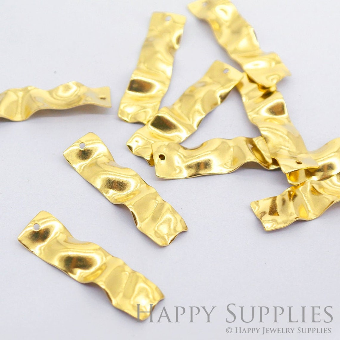 Brass Jewelry Charms, Wavy Raw Brass Earring Charms, Brass Jewelry Pendants, Raw Brass Jewelry Findings, Brass Pendants Jewelry Wholesale (NZG170)