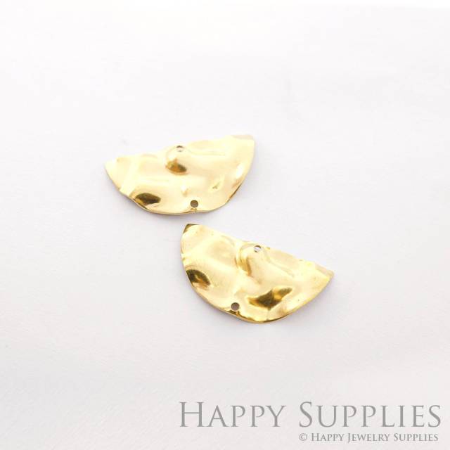 Brass Jewelry Charms, Wavy Raw Brass Earring Charms, Brass Jewelry Pendants, Raw Brass Jewelry Findings, Brass Pendants Jewelry Wholesale (NZG196)