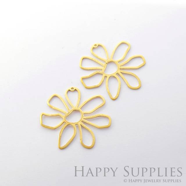 Brass Jewelry Charms, Flower Raw Brass Earring Charms, Brass Jewelry Pendants, Raw Brass Jewelry Findings, Brass Pendants Jewelry Wholesale (NZG223)