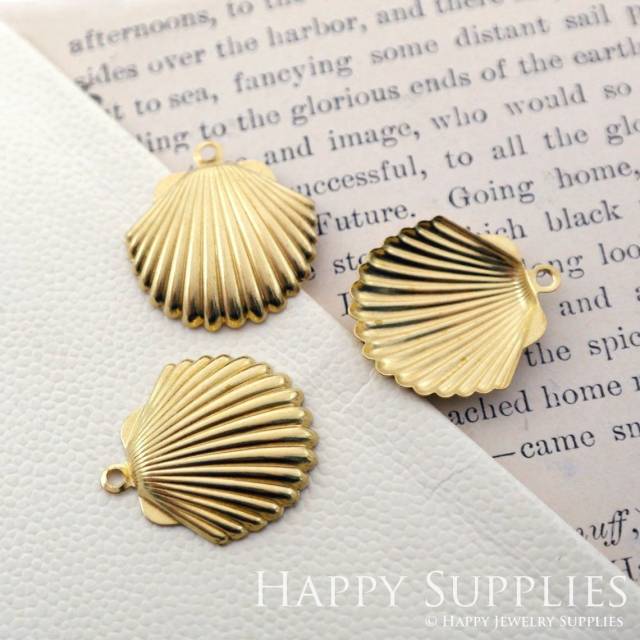 Brass Jewelry Charms, Shell Raw Brass Earring Charms, Brass Jewelry Pendants, Raw Brass Jewelry Findings, Brass Pendants Jewelry Wholesale (NZG237)