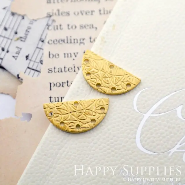 Brass Jewelry Charms, Semicircle Raw Brass Earring Charms, Brass Jewelry Pendants, Raw Brass Jewelry Findings, Brass Pendants Jewelry Wholesale (NZG241)