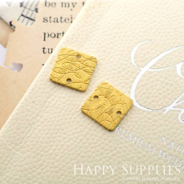 Brass Jewelry Charms, Square Raw Brass Earring Charms, Brass Jewelry Pendants, Raw Brass Jewelry Findings, Brass Pendants Jewelry Wholesale (NZG240)