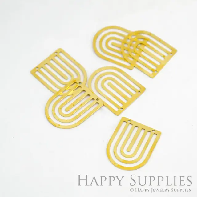 Brass Jewelry Charms, Semicircle Raw Brass Earring Charms, Brass Jewelry Pendants, Raw Brass Jewelry Findings, Brass Pendants Jewelry Wholesale (NZG225)