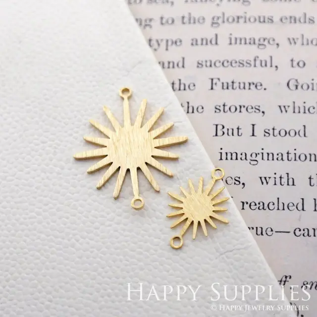 Brass Jewelry Charms, Sunflower Raw Brass Earring Charms, Brass Jewelry Pendants, Raw Brass Jewelry Findings, Brass Pendants Jewelry Wholesale (NZG236)