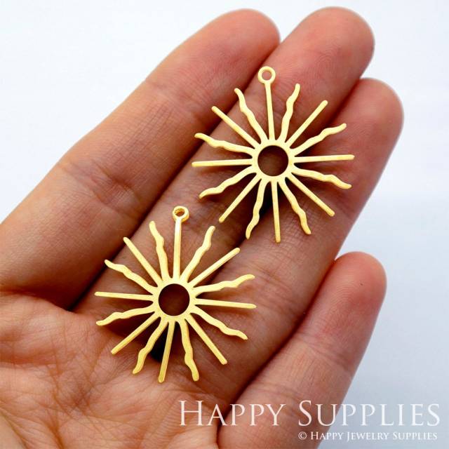 Brass Jewelry Charms, Sun Raw Brass Earring Charms, Brass Jewelry Pendants, Raw Brass Jewelry Findings, Brass Pendants Jewelry Wholesale (NZG234)