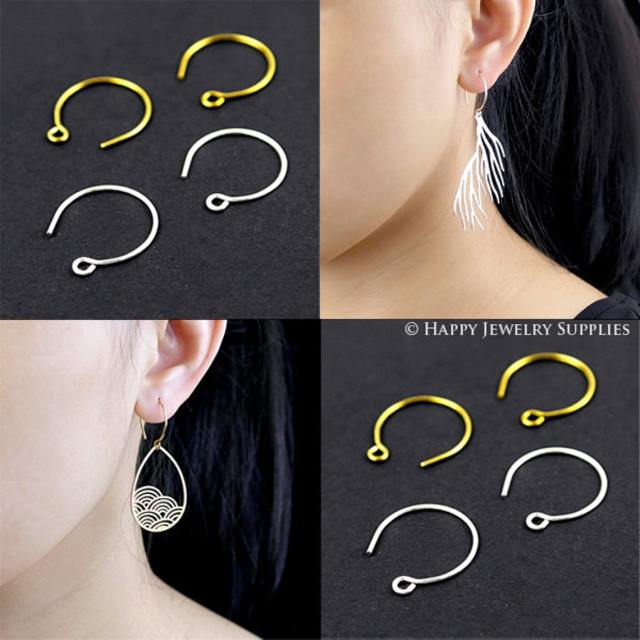 50pcs High Quality 16mm Round Brass Hoop Earrings ( ZE153)