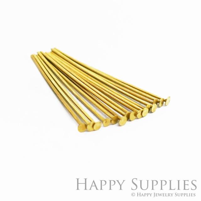 100Pcs High Quality Long Raw Brass Headpin (ZG344)