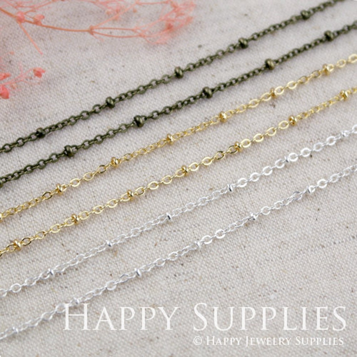 16.6 feet (5M) Nickel Free - High Quality Brass Closed O Chains (20003)