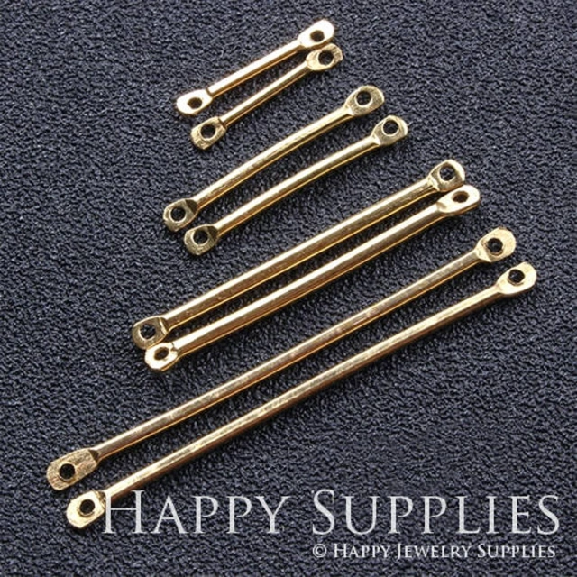 30Pcs 15/20/30/40mm High Quality Raw Brass Bar Pendant Charm Connector with Two Hole (ZG347)