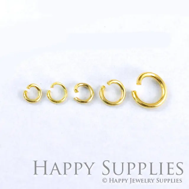 100pcs Nickel Free - High Quality 3.5mm/ 4mm/ 5mm/ 6mm/ 7mm Golden JumpRings (AD26-G)