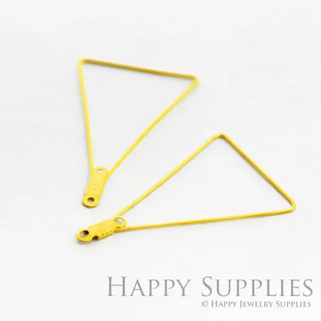 6pcs High Quality Triangle Gold Plated Brass Hoop Earring Connector Findings (NZG24)