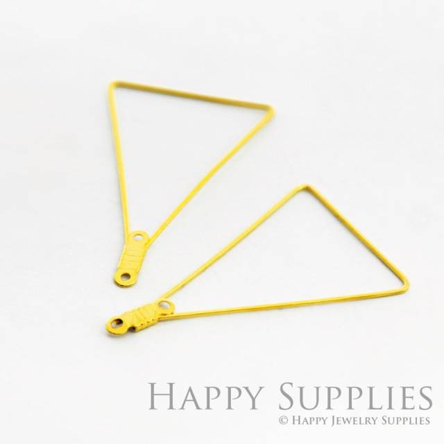 6pcs High Quality Triangle Gold Plated Brass Hoop Earring Connector Findings (NZG24)