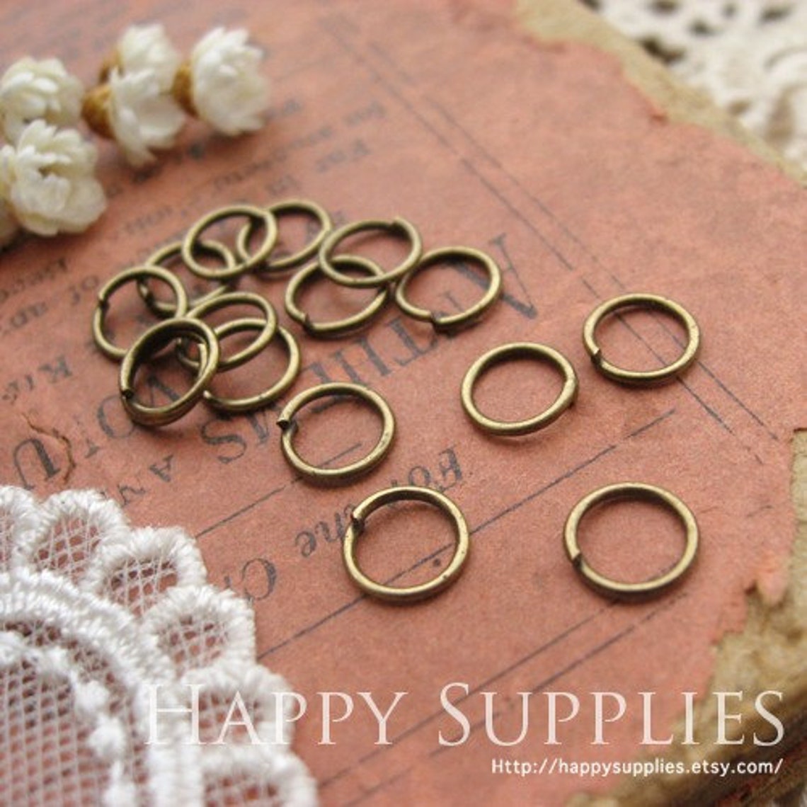 200pcs Nickel Free - 6mm Antique Bronze JumpRings (W105)
