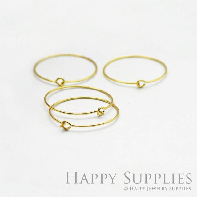 50pcs Nickel Free - Hight Quality 20/30/40/50mm Round Raw Brass Hoop Earrings (HE153-R)