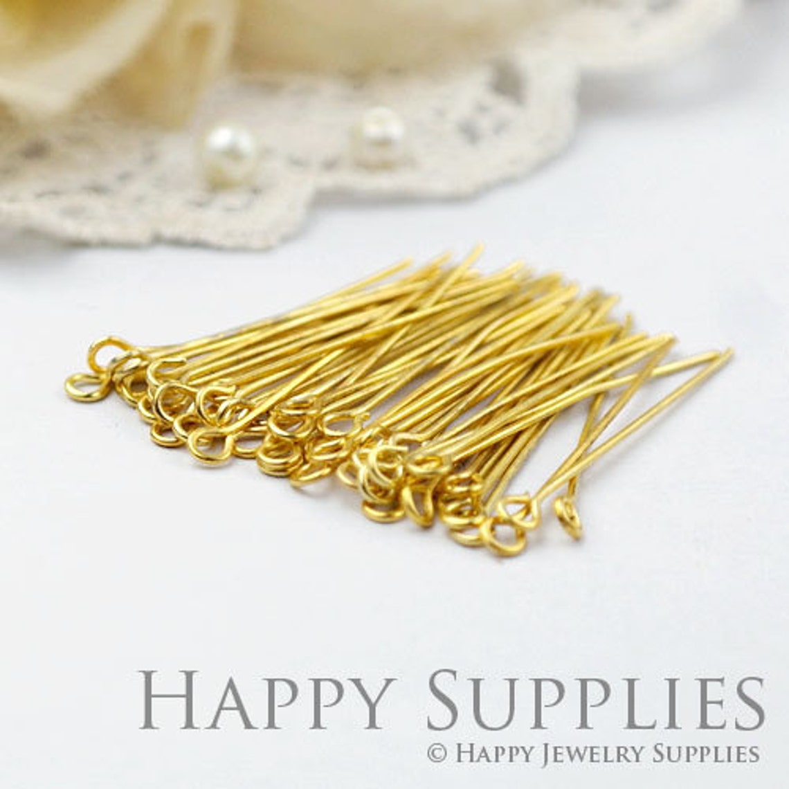 300pcs 35mm Long Golden Eyepins (10488)