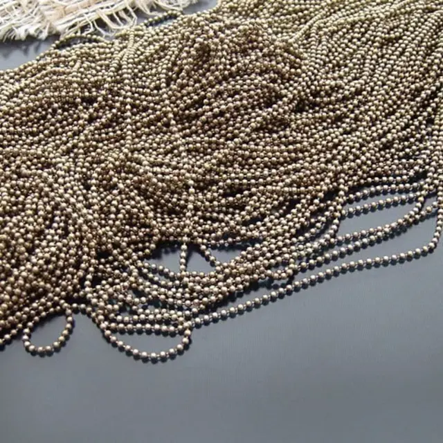 16.6 feet 1.2mm Antique Bronze Ball Bead Chains (20323)