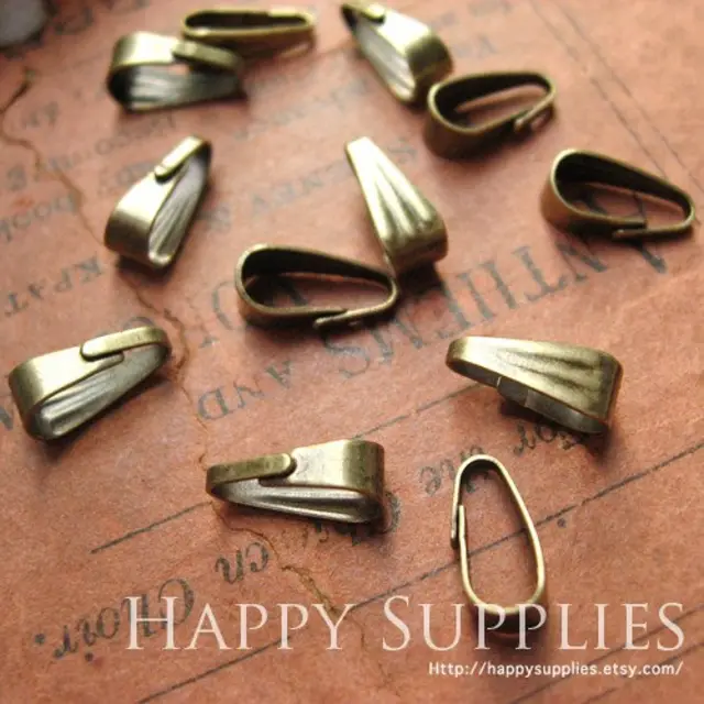 50pcs 3.5x8.5mm Antique Bronze Claws / Snap on Bails (23391)