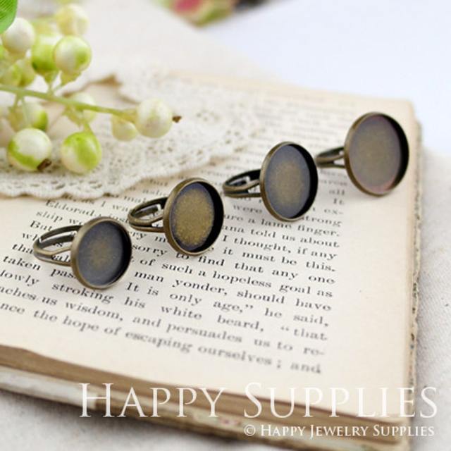 10Pcs 19mm Adjustable Antique Brass Plated 14mm / 16mm / 18mm / 20mm Ring Base(GJ124-14/GJ124-16-GJ124-18/GJ124-20)
