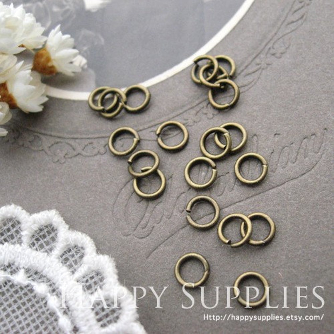 200pcs Nickel Free - 4mm Antique Bronze JumpRings (W107)