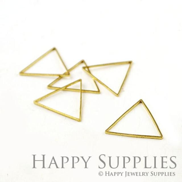 Large 20pcs - 24X24mm Raw Brass triangle Charms / Pendant Connector(ZG146-B)