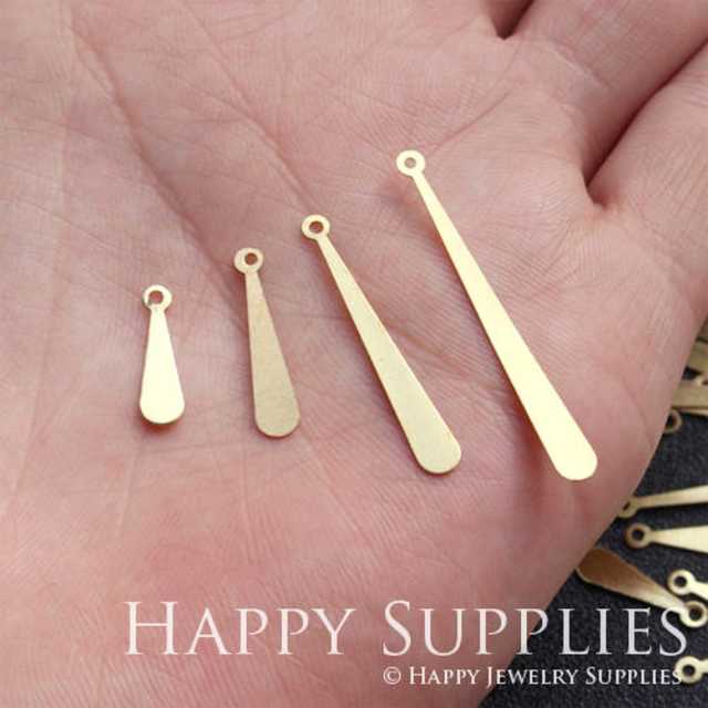 Brass Jewelry Charms,  Long Teardrop Raw Brass Earring Charms, Brass Jewelry Pendants, Raw Brass Jewelry Findings, Brass Pendants Jewelry Wholesale (ZG348)