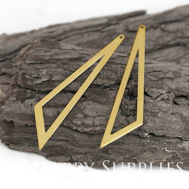 Brass Jewelry Charms, Triangle Raw Brass Earring Charms, Brass Jewelry Pendants, Raw Brass Jewelry Findings, Brass Pendants Jewelry Wholesale (ZG340)