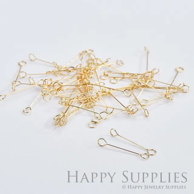 Brass Jewelry Charms,  Long Needle Hoop Raw Brass Earring Charms, Brass Jewelry Pendants, Raw Brass Jewelry Findings, Brass Pendants Jewelry Wholesale (ZG345-B)