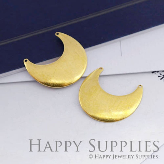 Brass Jewelry Charms, Moon Raw Brass Earring Charms, Brass Jewelry Pendants, Raw Brass Jewelry Findings, Brass Pendants Jewelry Wholesale (ZG307)