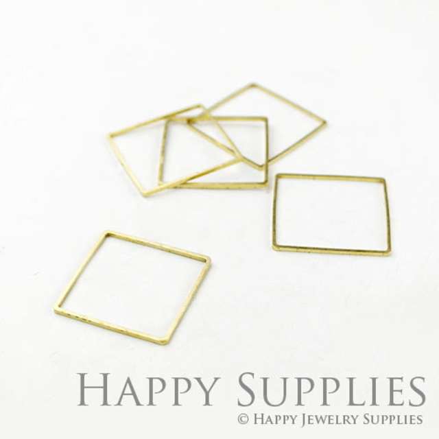 Brass Jewelry Charms, Square Raw Brass Earring Charms, Brass Jewelry Pendants, Raw Brass Jewelry Findings, Brass Pendants Jewelry Wholesale (ZG145-B)