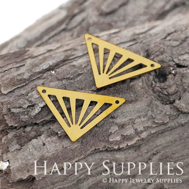 Brass Jewelry Charms, Triangle Raw Brass Earring Charms, Brass Jewelry Pendants, Raw Brass Jewelry Findings, Brass Pendants Jewelry Wholesale (ZG317)