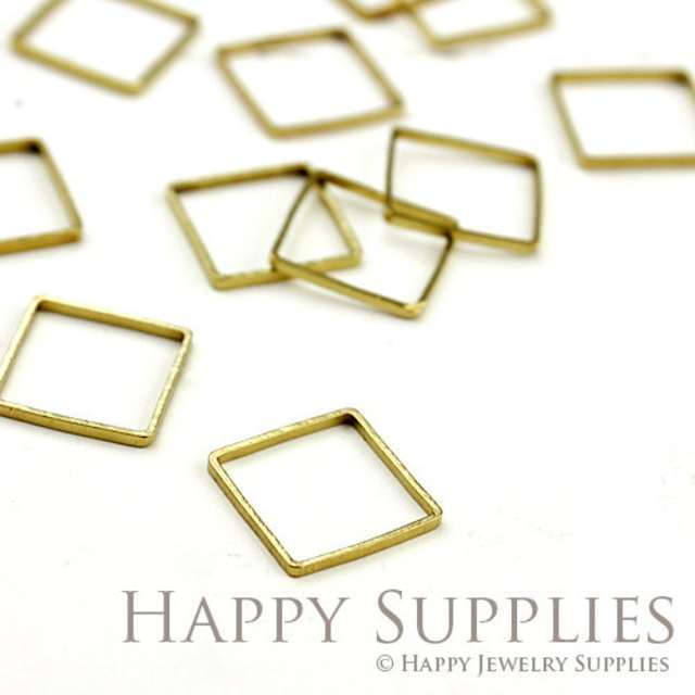 Brass Jewelry Charms, Square Raw Brass Earring Charms, Brass Jewelry Pendants, Raw Brass Jewelry Findings, Brass Pendants Jewelry Wholesale (ZG145)