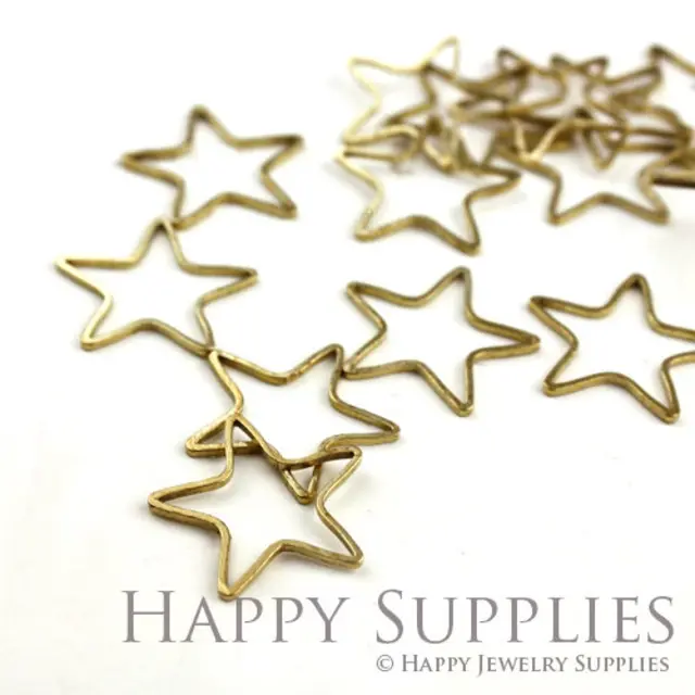 Brass Jewelry Charms, Star Raw Brass Earring Charms, Brass Jewelry Pendants, Raw Brass Jewelry Findings, Brass Pendants Jewelry Wholesale (ZG147)