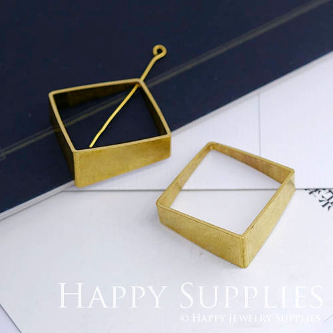 Brass Jewelry Charms, Large Square Raw Brass Earring Charms, Brass Jewelry Pendants, Raw Brass Jewelry Findings, Brass Pendants Jewelry Wholesale (ZG303)