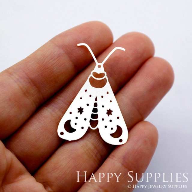 Stainless Steel Jewelry Charms, Moth Stainless Steel Earring Charms, Stainless Steel Silver Jewelry Pendants, Stainless Steel Silver Jewelry Findings, Stainless Steel Pendants Jewelry Wholesale (SSD1760)