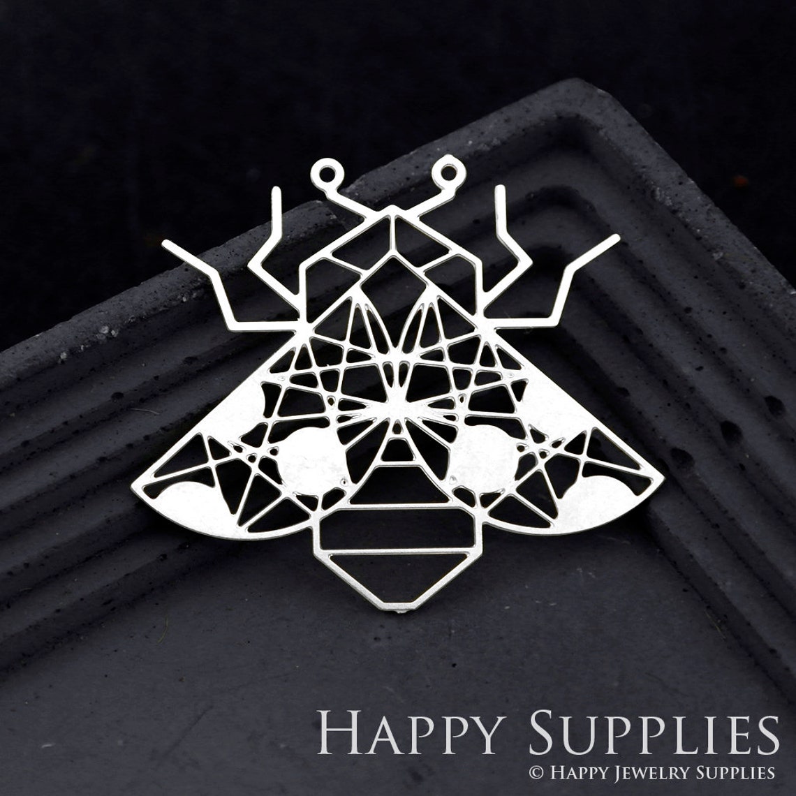 Stainless Steel Jewelry Charms, Bee Stainless Steel Earring Charms, Stainless Steel Silver Jewelry Pendants, Stainless Steel Silver Jewelry Findings, Stainless Steel Pendants Jewelry Wholesale (SSD1744)