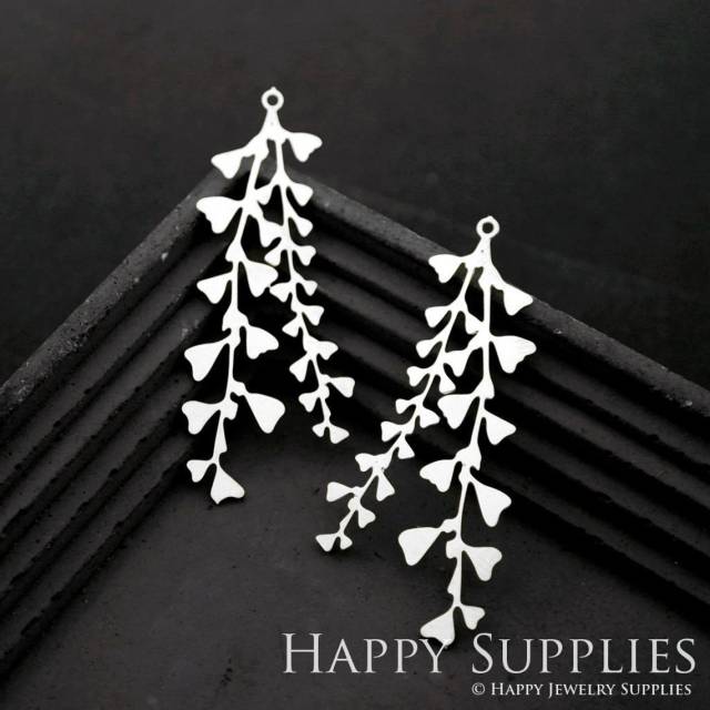 Stainless Steel Jewelry Charms, Leaves Stainless Steel Earring Charms, Stainless Steel Silver Jewelry Pendants, Stainless Steel Silver Jewelry Findings, Stainless Steel Pendants Jewelry Wholesale (SSD1746)