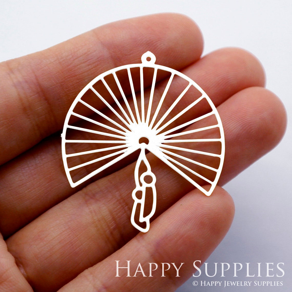 Stainless Steel Jewelry Charms, Fan Stainless Steel Earring Charms, Stainless Steel Silver Jewelry Pendants, Stainless Steel Silver Jewelry Findings, Stainless Steel Pendants Jewelry Wholesale (SSD1768)