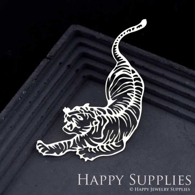 Stainless Steel Jewelry Charms, Tiger Stainless Steel Earring Charms, Stainless Steel Silver Jewelry Pendants, Stainless Steel Silver Jewelry Findings, Stainless Steel Pendants Jewelry Wholesale (SSD1741)