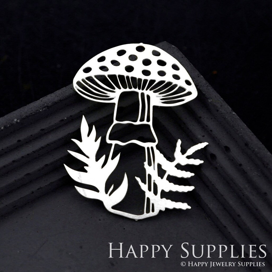 Stainless Steel Jewelry Charms, Mushroom Stainless Steel Earring Charms, Stainless Steel Silver Jewelry Pendants, Stainless Steel Silver Jewelry Findings, Stainless Steel Pendants Jewelry Wholesale (SSD1743)