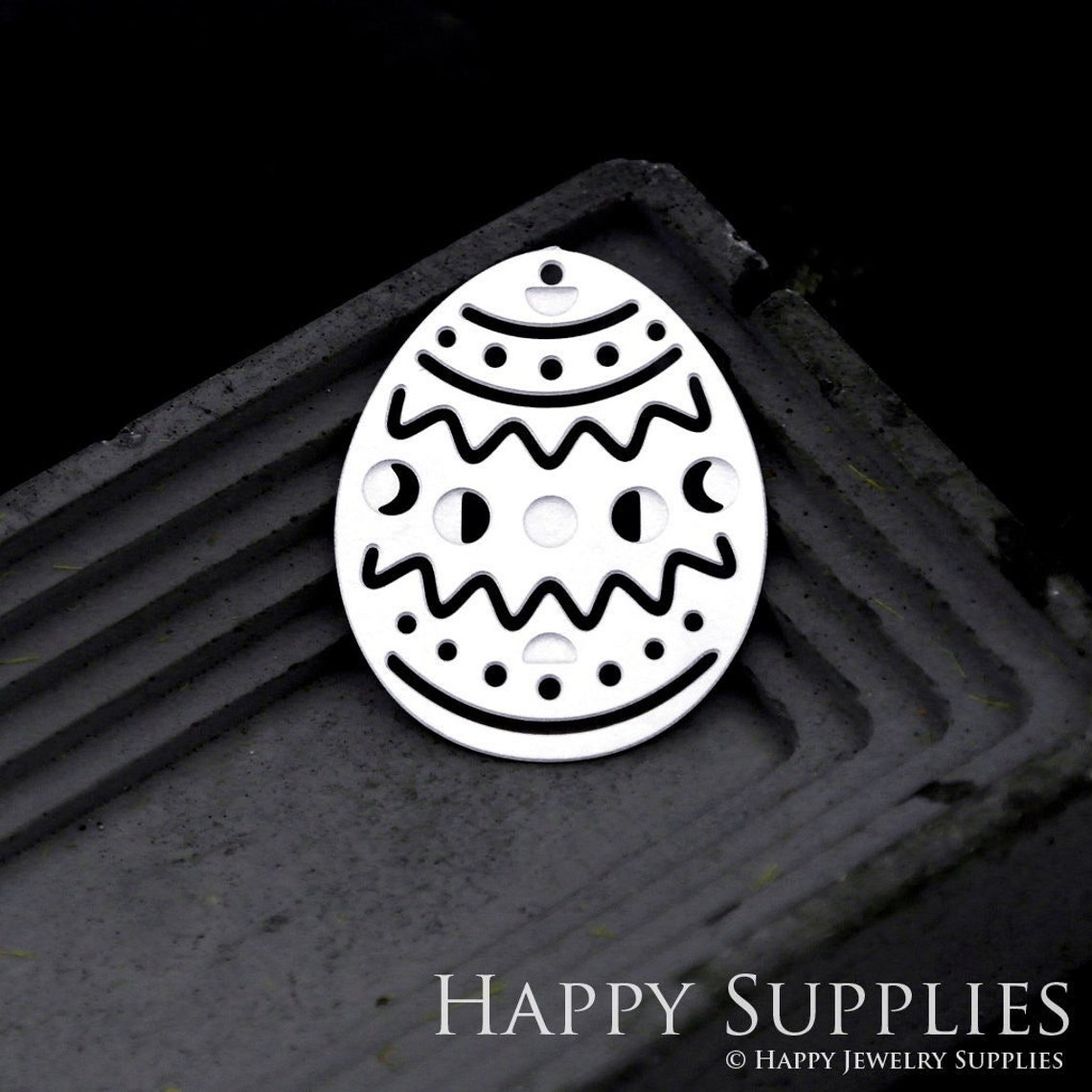 Stainless Steel Jewelry Charms, Easter Eggs Stainless Steel Earring Charms, Stainless Steel Silver Jewelry Pendants, Stainless Steel Silver Jewelry Findings, Stainless Steel Pendants Jewelry Wholesale (SSD1776)