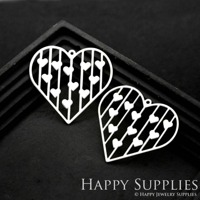 Stainless Steel Jewelry Charms, Heart Geometric Stainless Steel Earring Charms, Stainless Steel Silver Jewelry Pendants, Stainless Steel Silver Jewelry Findings, Stainless Steel Pendants Jewelry Wholesale (SSD1806)