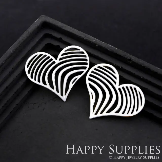 Stainless Steel Jewelry Charms, Heart Geometric Stainless Steel Earring Charms, Stainless Steel Silver Jewelry Pendants, Stainless Steel Silver Jewelry Findings, Stainless Steel Pendants Jewelry Wholesale (SSD1808)