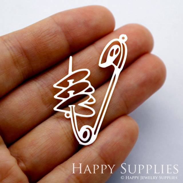 Stainless Steel Jewelry Charms, Paper Clip Stainless Steel Earring Charms, Stainless Steel Silver Jewelry Pendants, Stainless Steel Silver Jewelry Findings, Stainless Steel Pendants Jewelry Wholesale (SSD1770)