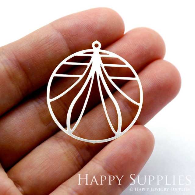 Stainless Steel Jewelry Charms, Circle Geometric Stainless Steel Earring Charms, Stainless Steel Silver Jewelry Pendants, Stainless Steel Silver Jewelry Findings, Stainless Steel Pendants Jewelry Wholesale (SSD1792)