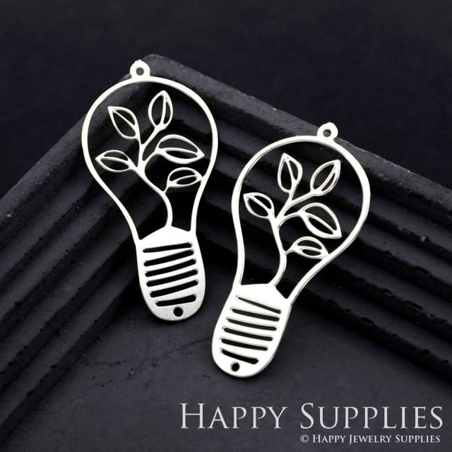 Stainless Steel Jewelry Charms, Light bulb Stainless Steel Earring Charms, Stainless Steel Silver Jewelry Pendants, Stainless Steel Silver Jewelry Findings, Stainless Steel Pendants Jewelry Wholesale (SSD1782)