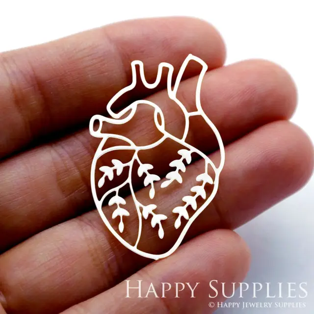 Stainless Steel Jewelry Charms, Heart Stainless Steel Earring Charms, Stainless Steel Silver Jewelry Pendants, Stainless Steel Silver Jewelry Findings, Stainless Steel Pendants Jewelry Wholesale (SSD1796)